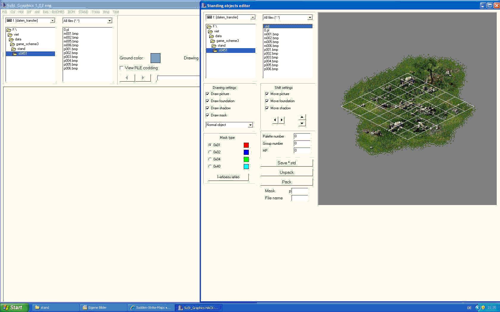 Übersicht Sust_graphics 1.02eng und Standing Objects Editor